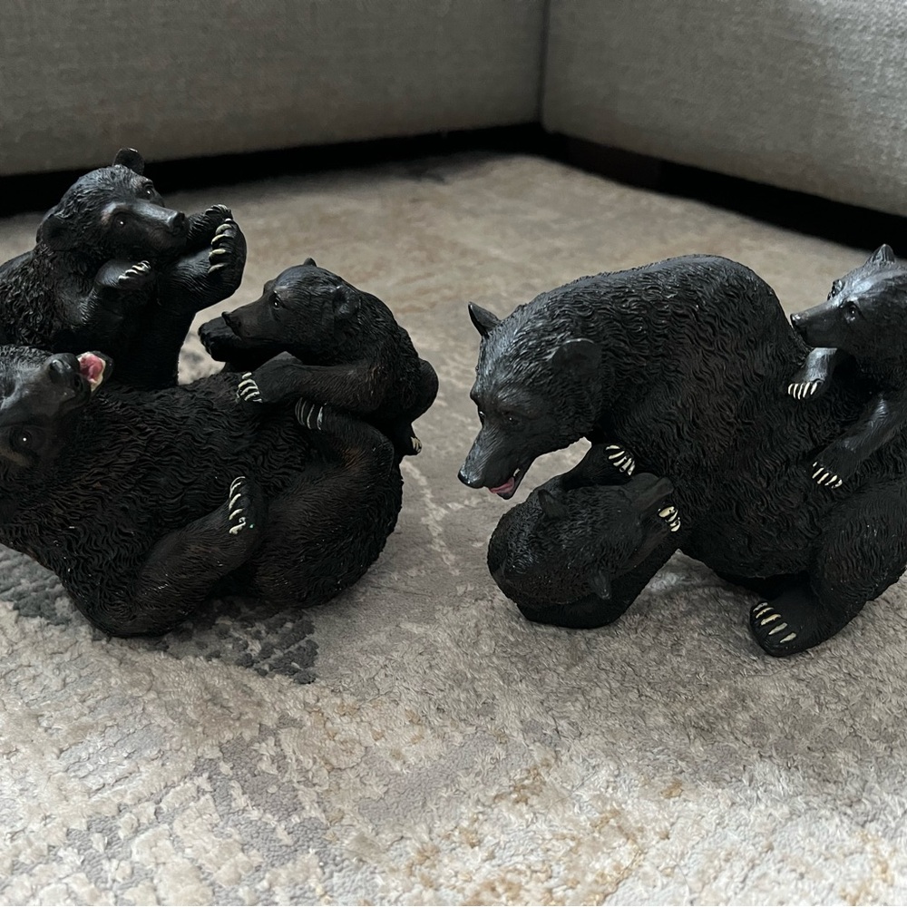 Black Bear Figurine Set